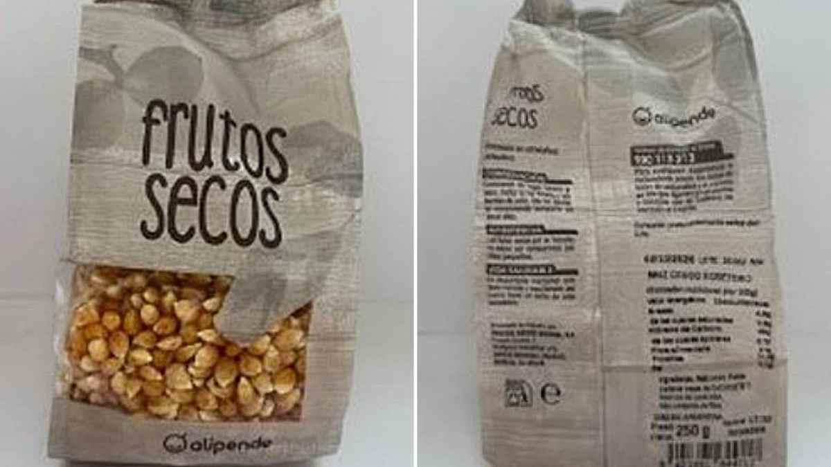 Maíz para palomitas Alipende afectado por la alerta alimentaria de la Aesan por soja no declarada.