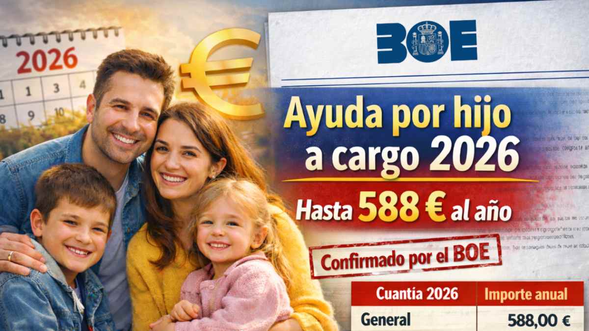 Ayuda por hijo a cargo confirmada por el BOE en 2026 para familias con menores