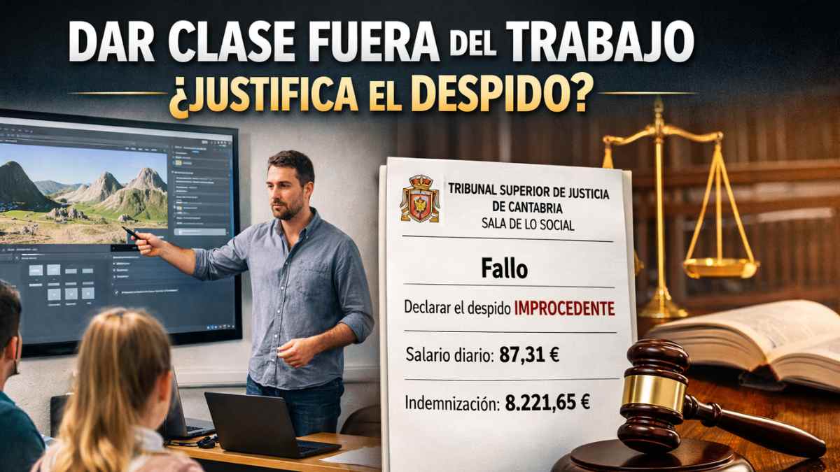 Despido improcedente por dar clase fuera del trabajo según sentencia del TSJ de Cantabria.