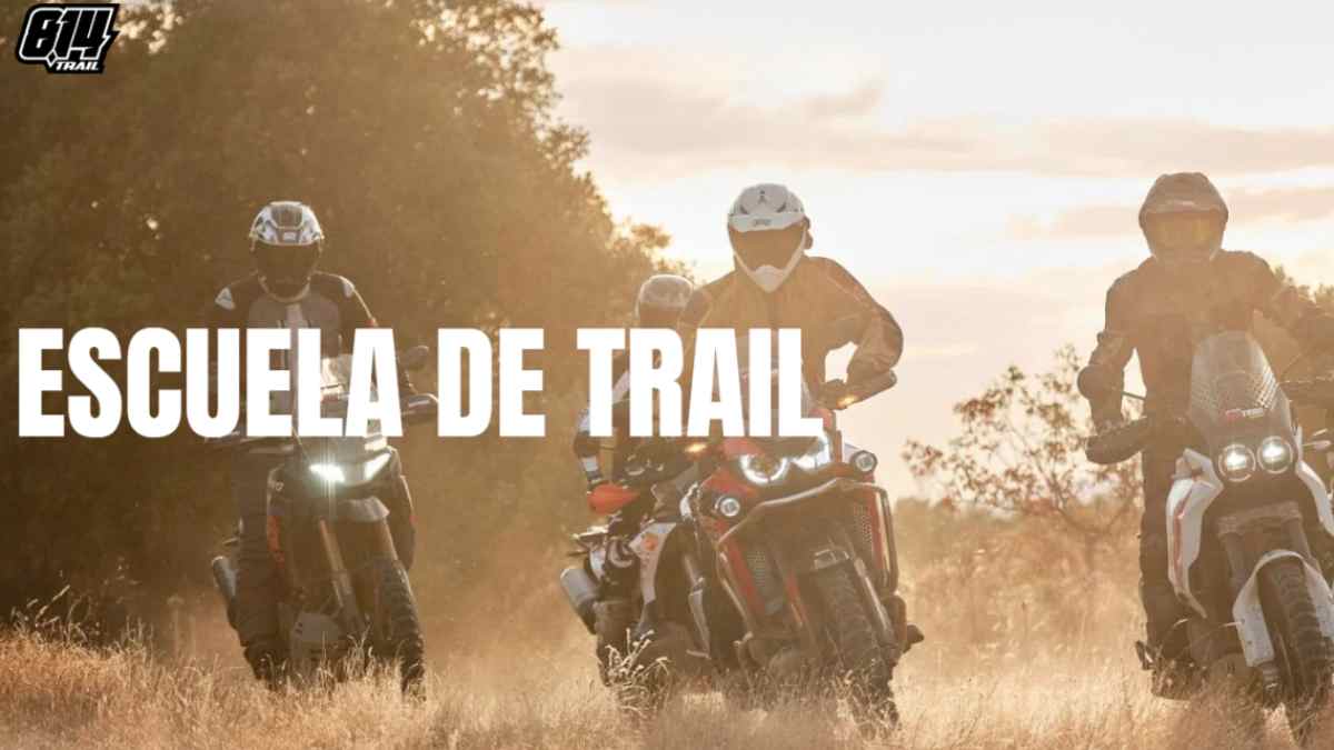 Escuela de trail en Madrid con alumnos practicando conducción off-road en circuito.