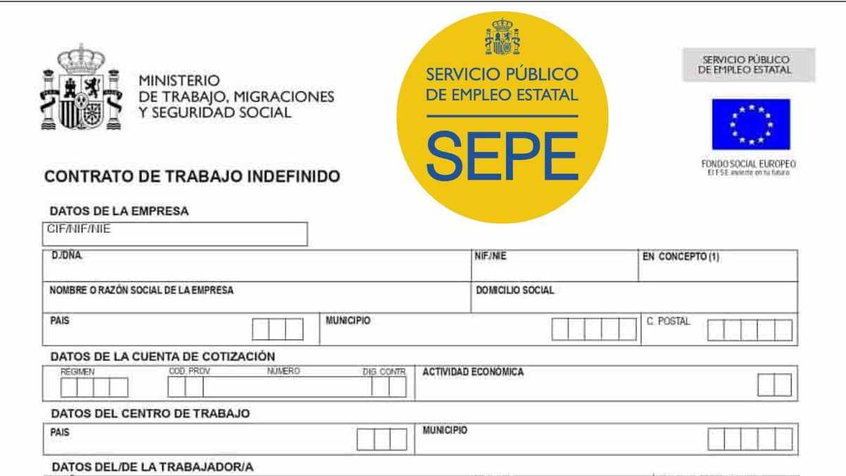 Contrato de trabajo del SEPE para descargar copia desde la sede electrónica.