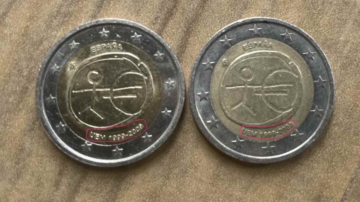Moneda de 2 euros conmemorativa UEM 1999-2009 que alcanza hasta 1.500 euros en el mercado de coleccionismo.