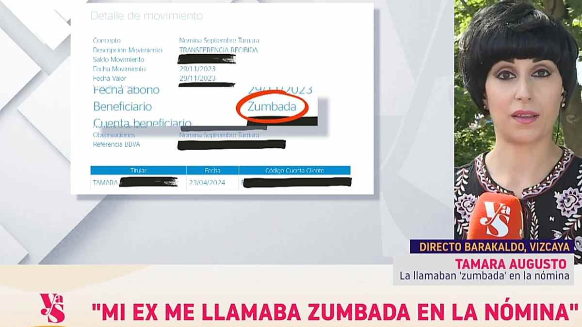 Imagen del caso de la trabajadora cuya nómina aparecía con el término “Zumbada”, mostrado en televisión durante la denuncia.