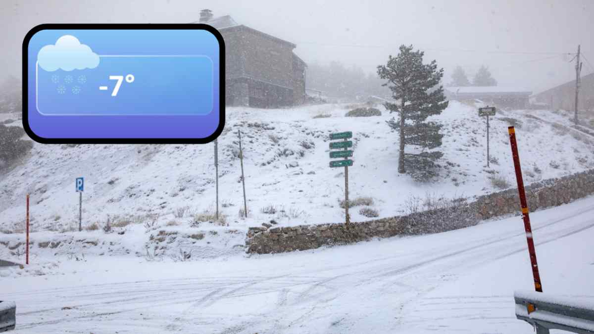 Heladas y nieve en la Sierra de Madrid con temperaturas de hasta -7 grados según la AEMET.