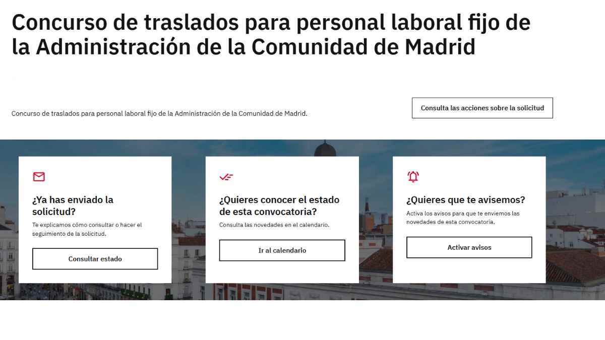 Concurso de traslados para personal laboral fijo de la Comunidad de Madrid