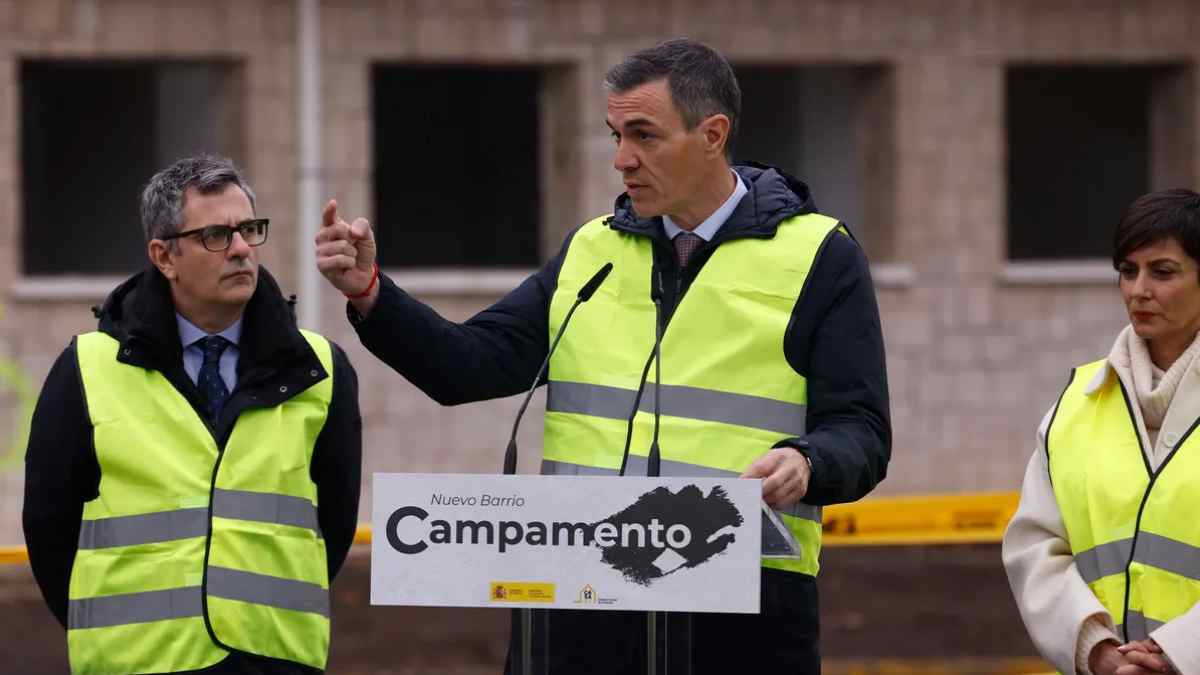 Pedro Sánchez anuncia medidas sobre vivienda y alquiler en el barrio madrileño de Campamento