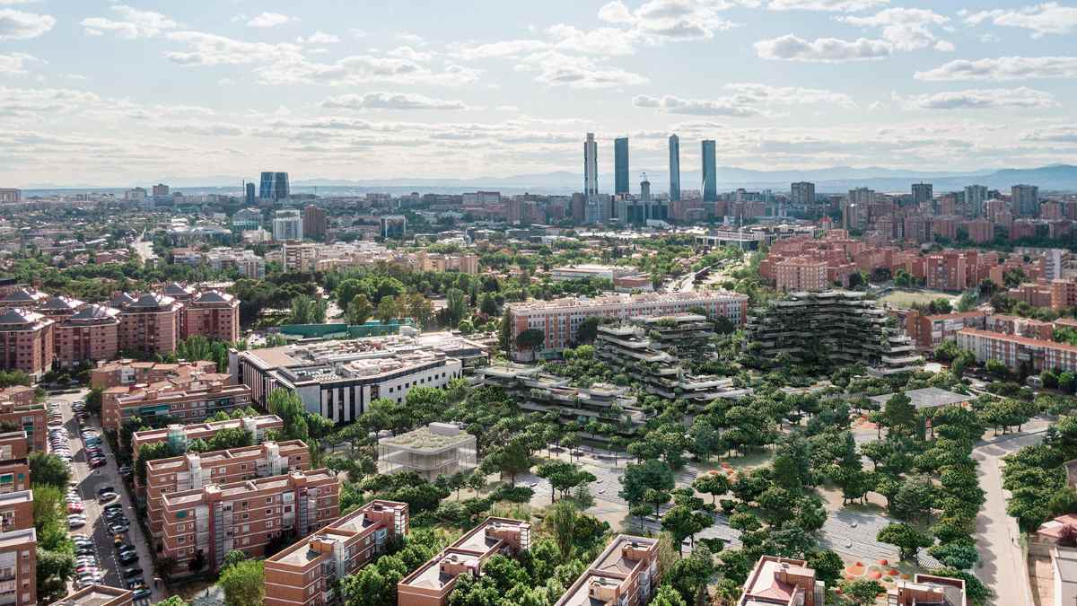 Vista aérea del distrito de Hortaleza en Madrid, donde se desarrollará el proyecto residencial Nuevo San Luis