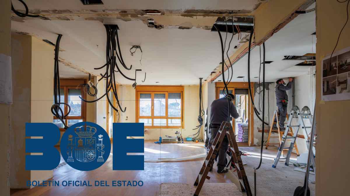 Obras de reforma en una vivienda tras la prórroga de deducciones fiscales aprobadas en el BOE para la Renta 2026.