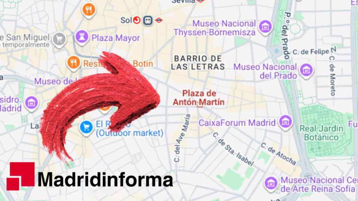 Mapa del centro de Madrid con cortes de tráfico por manifestaciones este fin de semana