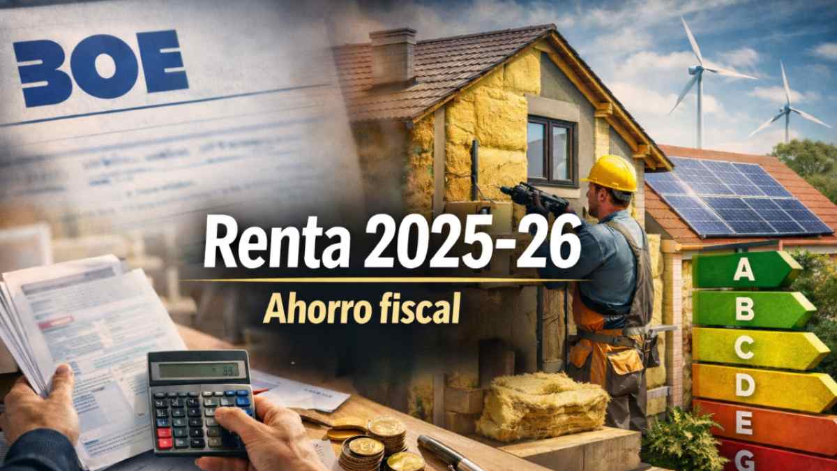 Imagen sobre la Renta 2025-26 y el ahorro fiscal por reformas de vivienda y eficiencia energética