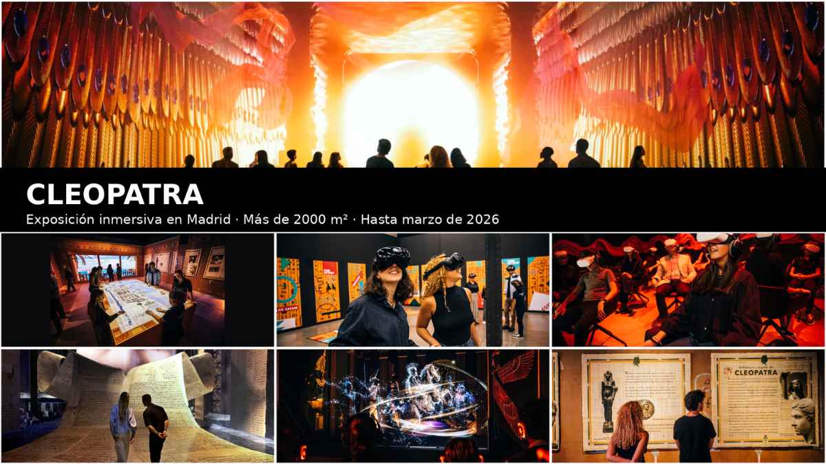 Exposición inmersiva de Cleopatra en Madrid con realidad virtual, hologramas y recreaciones del Antiguo Egipto