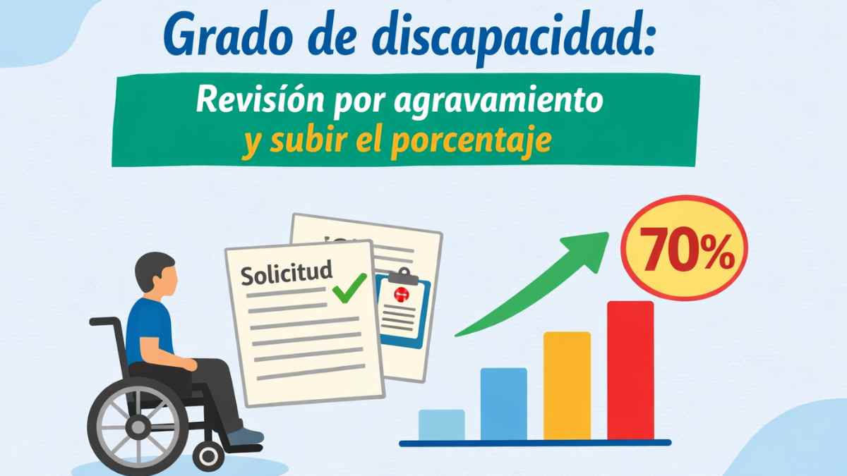 Revisión del grado de discapacidad por agravamiento para subir el porcentaje reconocido