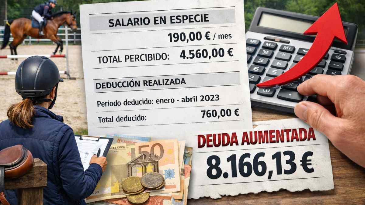 Corrección judicial de una deducción por salario en especie a una monitora de equitación que eleva la deuda laboral a 8.166,13 euros