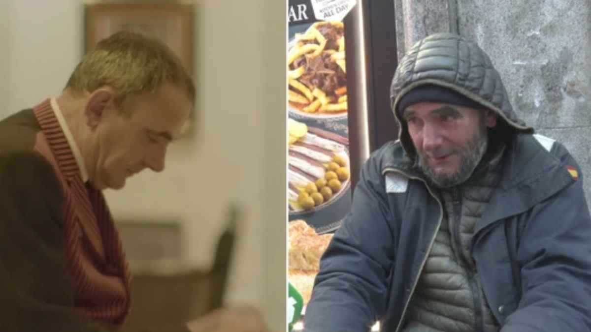 Luis, antiguo limpiabotas del Hotel Palace, antes trabajando en interior y ahora durmiendo en la calle en Madrid