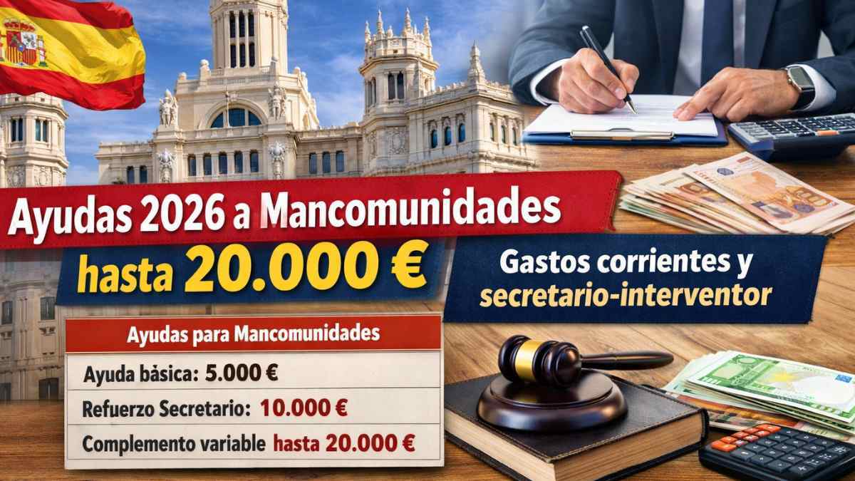 Ayudas 2026 a mancomunidades de la Comunidad de Madrid para gastos corrientes y secretario-interventor
