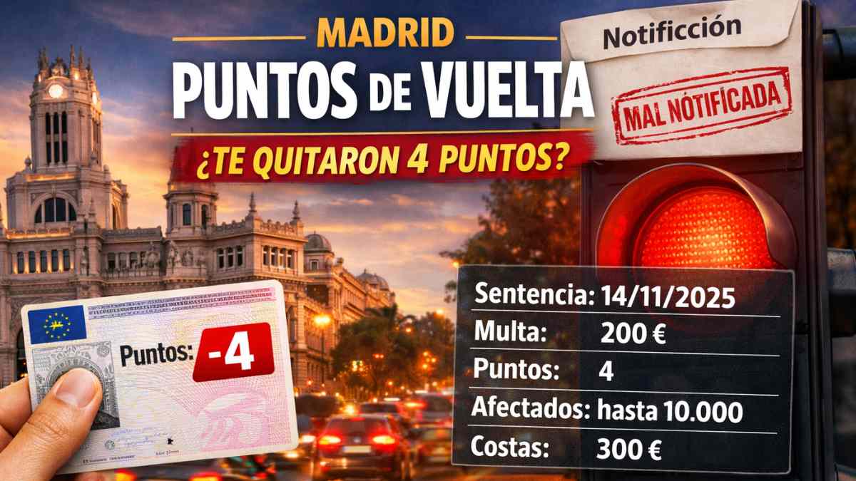 Conductores podrían recuperar puntos del carné tras una sentencia en Madrid por multas mal notificadas