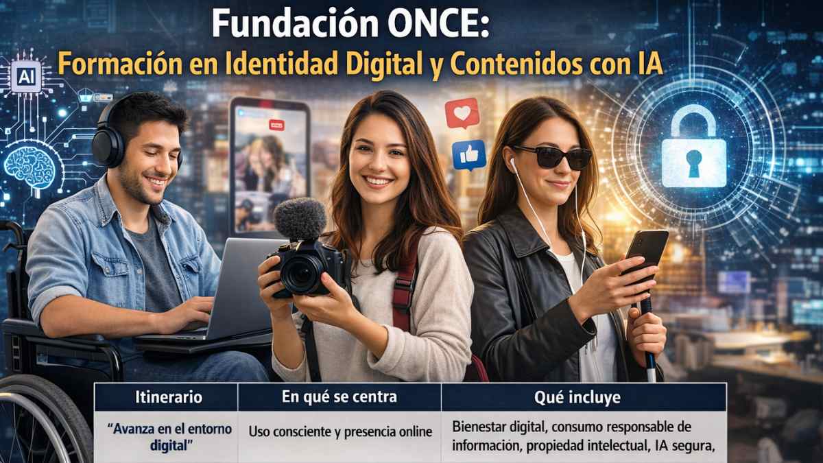 Personas con discapacidad participan en los cursos gratuitos de la Fundación ONCE sobre identidad digital y creación de contenidos con inteligencia artificial