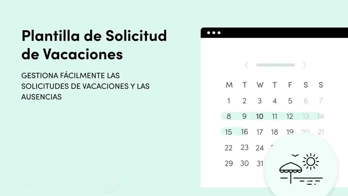 Solicitud de vacaciones con calendario laboral y propuesta de varios periodos de descanso