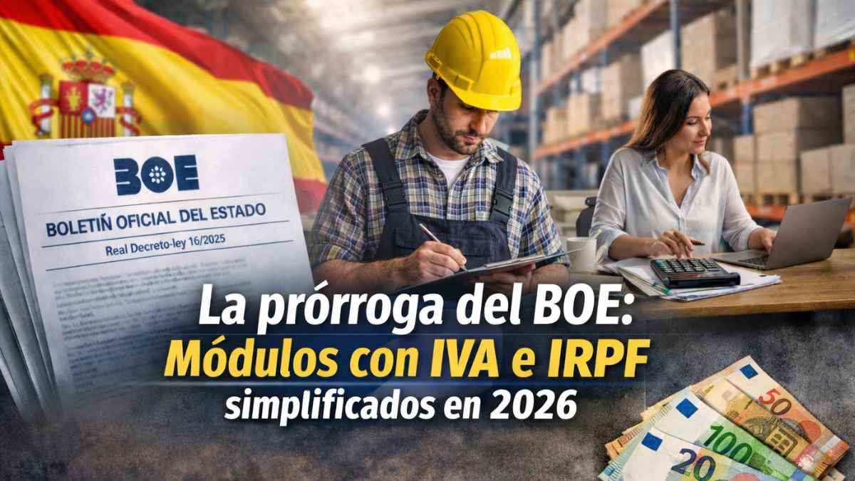 Prórroga del BOE permite a los autónomos seguir en módulos con IVA e IRPF simplificados en 2026