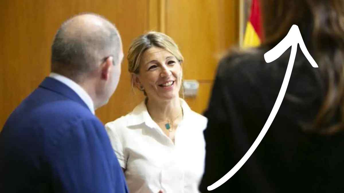 Yolanda Díaz durante un acto institucional relacionado con la subida del SMI