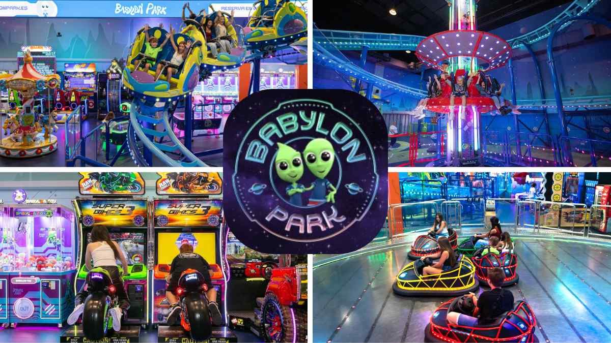 Babylon Park, parque arcade cubierto en Madrid con montaña rusa bajo techo, lanzadera y máquinas recreativas