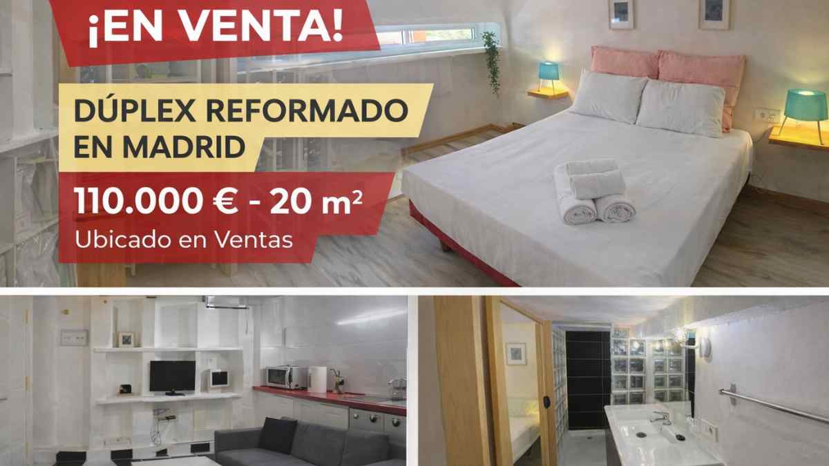 Dúplex reformado en venta en Ventas Madrid por 110000 euros con dormitorio y salón