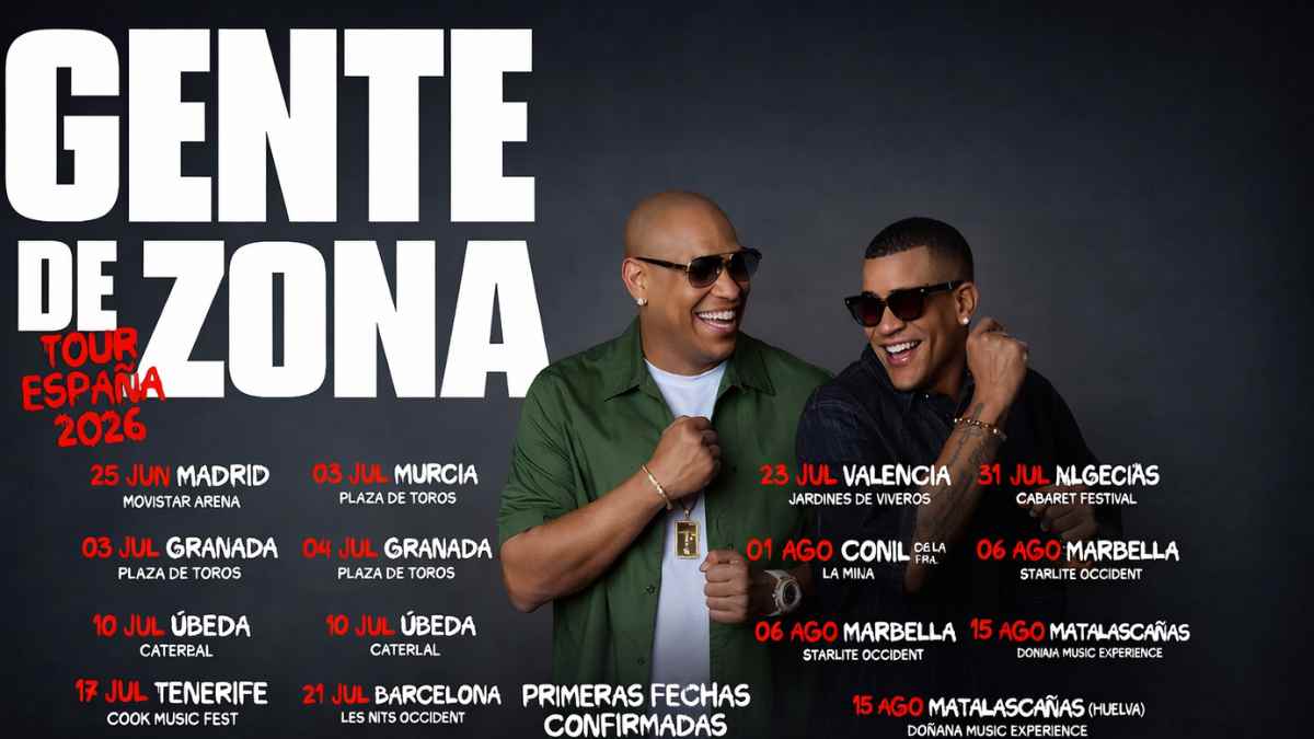 Gente de Zona anuncia Tour España 2026 con fechas en Madrid, Barcelona, Valencia y otras ciudades