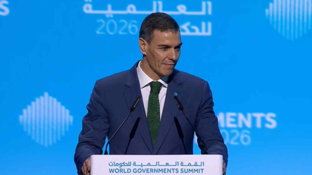 El presidente del Gobierno durante su intervención en la Cumbre Mundial de Gobiernos en Dubái