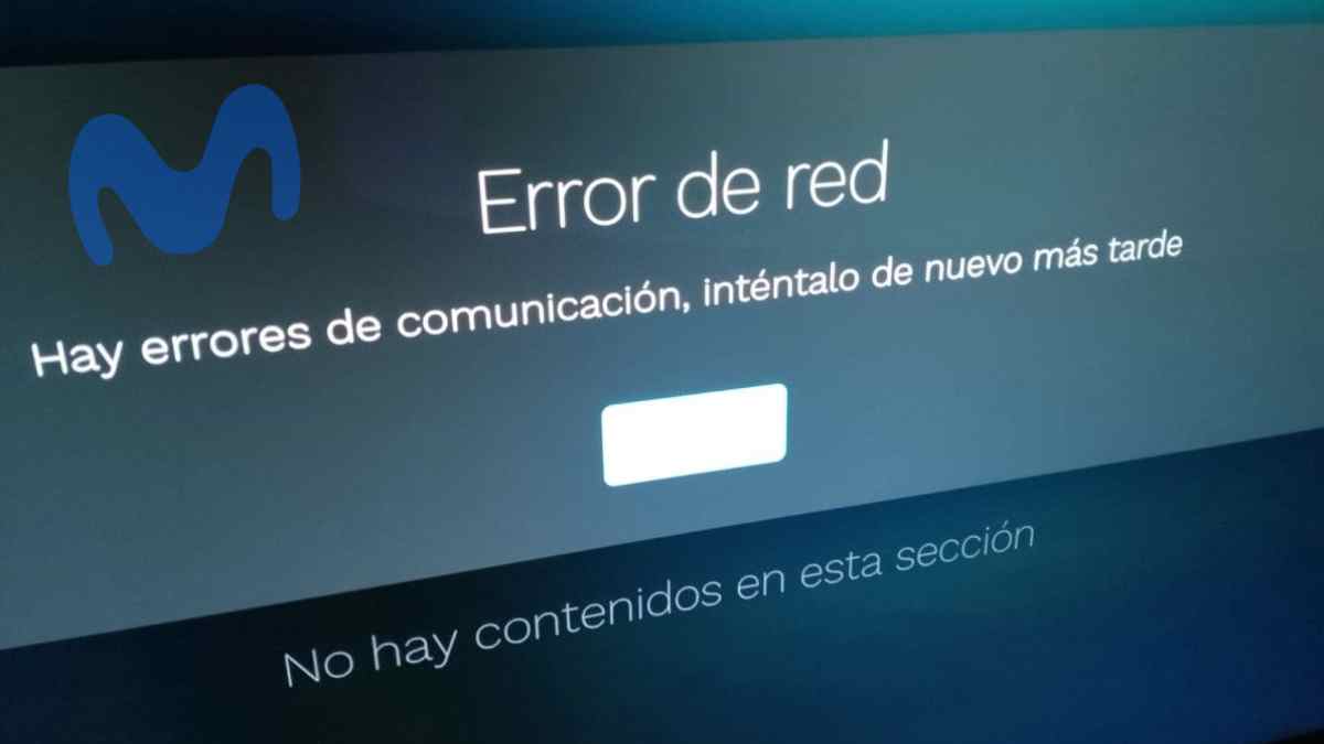 Error de red en Movistar con mensaje de fallo de comunicación en pantalla