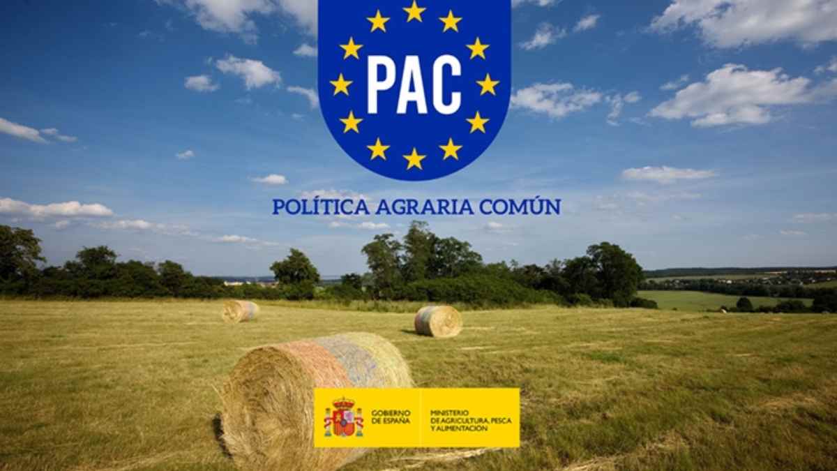 Imagen de la PAC 2026 con campo agrícola y ayudas europeas al sector agrario