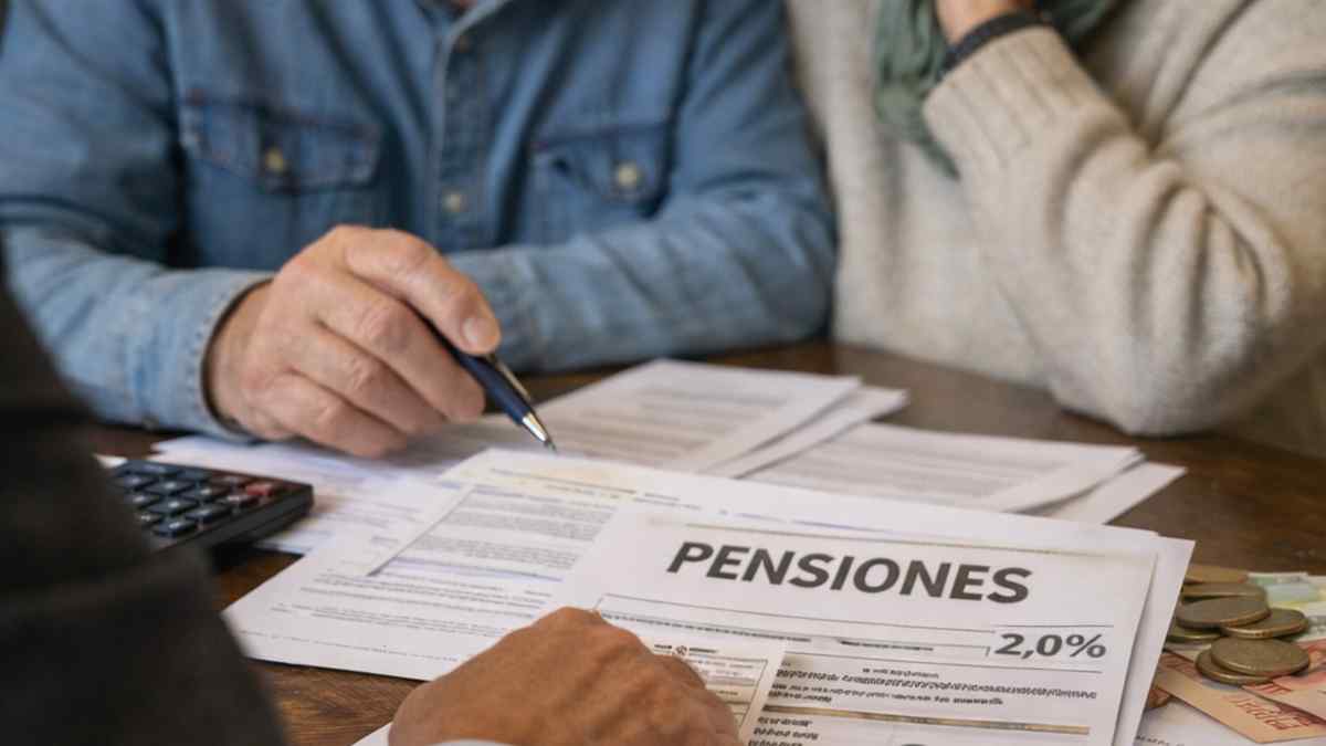 Personas revisando documentación sobre la subida de las pensiones en 2026
