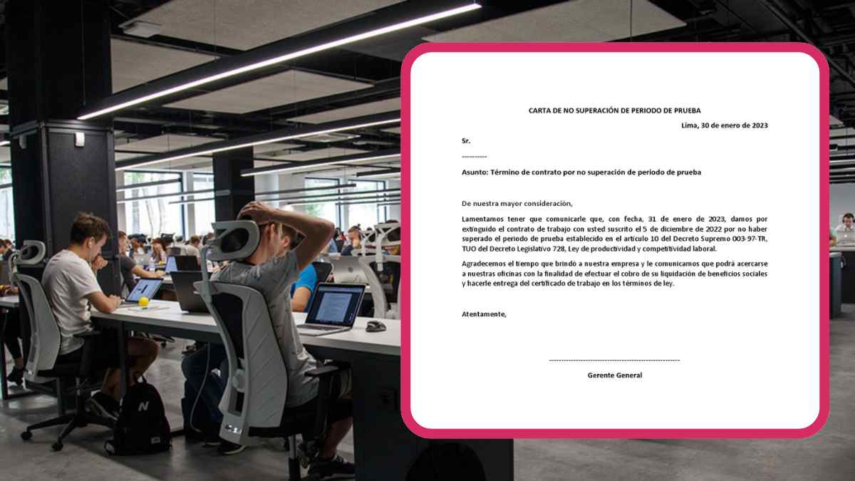 Trabajador recibe carta de no superación del periodo de prueba meses después de finalizar el plazo