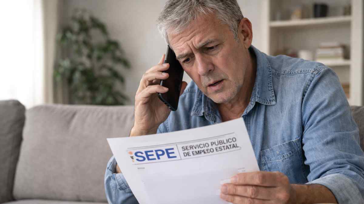Hombre revisa una carta del SEPE por el subsidio para mayores de 52 años tras un corte de la ayuda