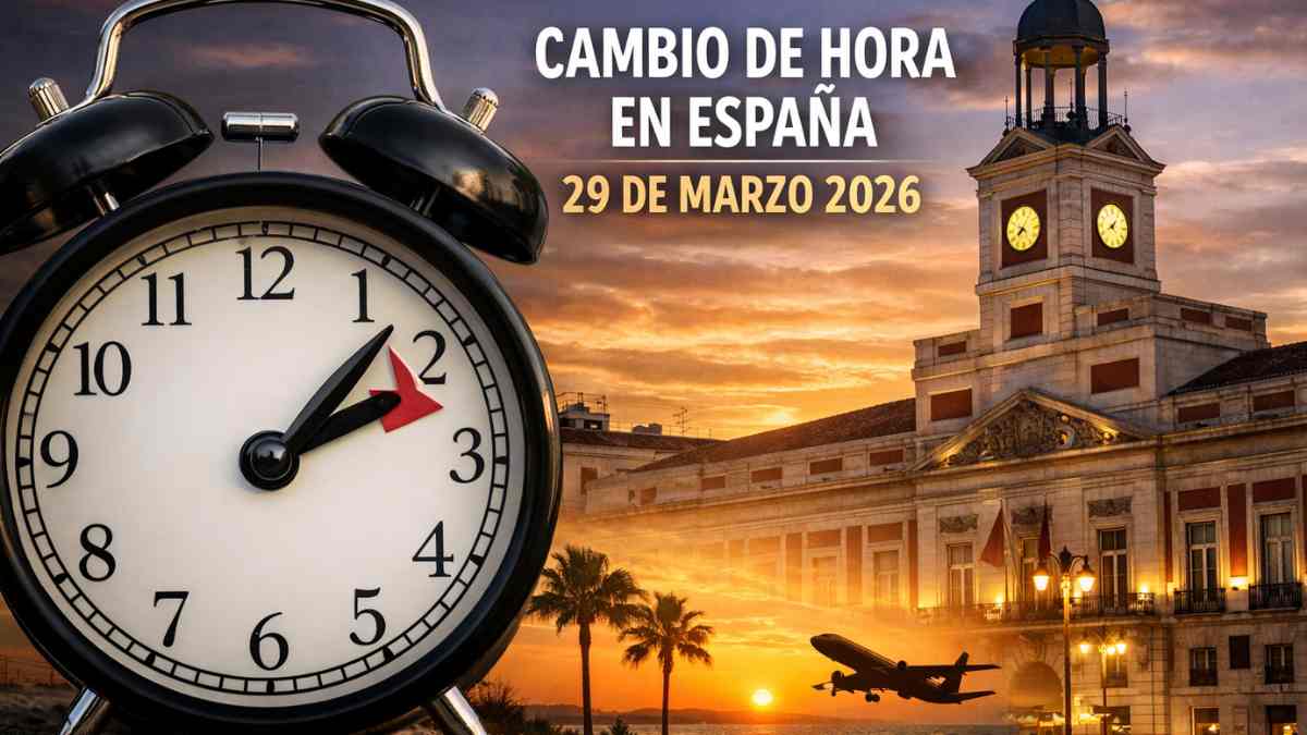 cambio de hora en España marzo 2026 reloj adelantando horario de verano 29 marzo
