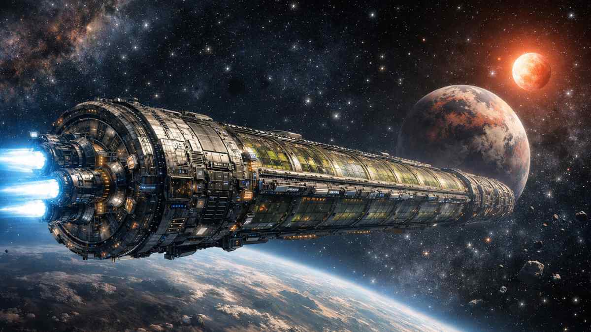 Chrysalis, nave espacial generacional de 58 kilómetros diseñada para transportar 1.000 personas en un viaje hacia Próxima Centauri b