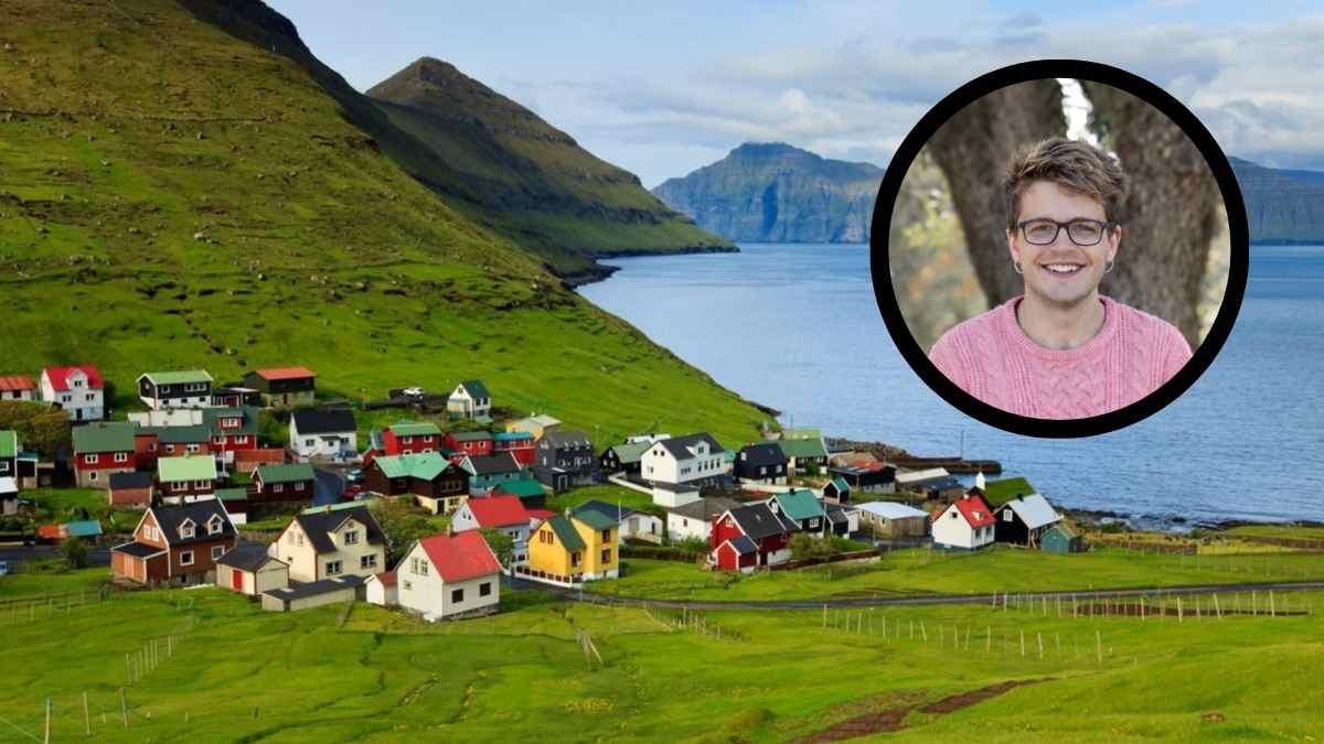 Joven español que trabaja como electricista en Islandia y gana más de 4.000 euros al mes, con paisaje natural islandés de fondo