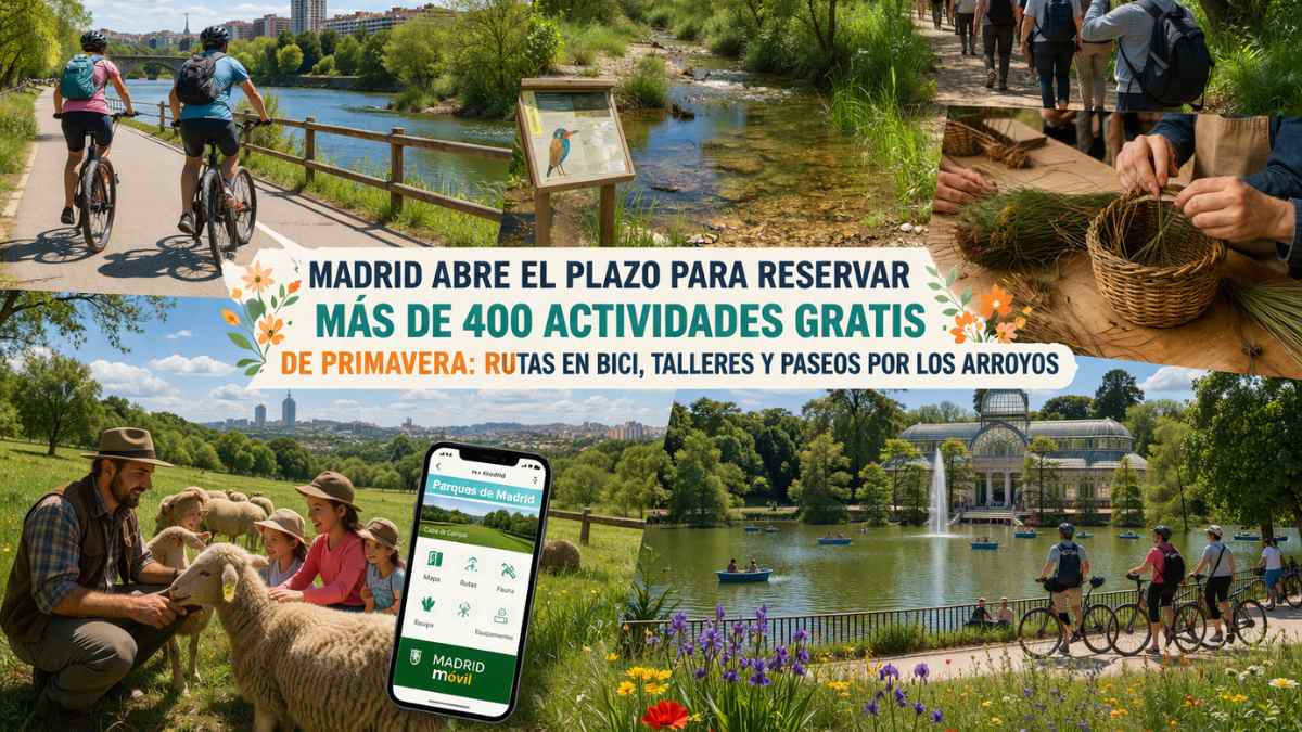 Actividades gratis en Madrid primavera con rutas en bici, talleres ambientales y paseos por parques y arroyos