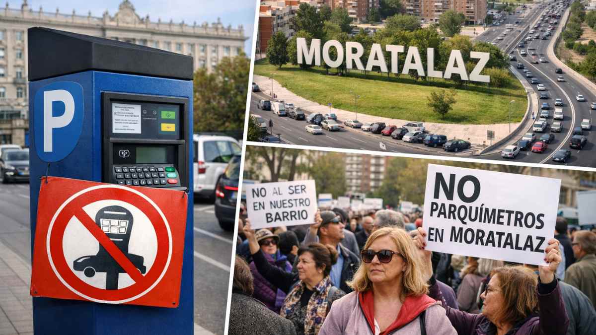 Parquímetros en Madrid con protesta vecinal contra el SER en Moratalaz