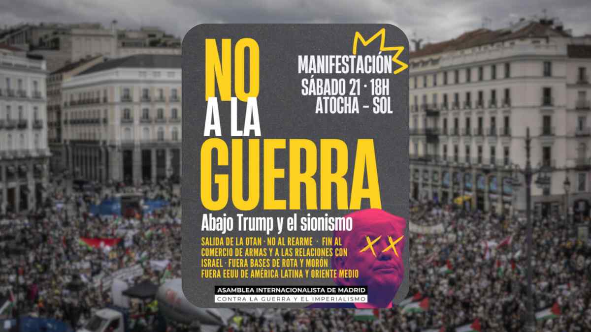 Manifestación No a la guerra en Madrid 21 de marzo cartel Atocha Sol