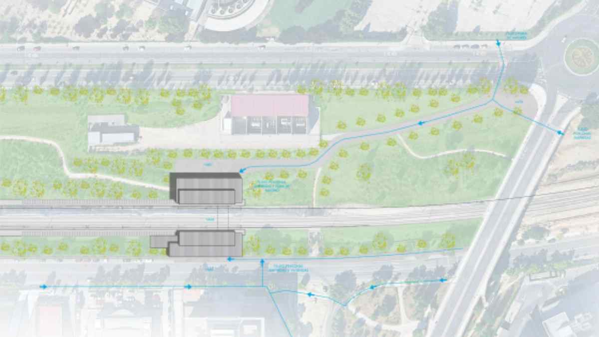 Estación de Cercanías Las Rejas en Madrid con nuevo acceso peatonal y conexión con el Corredor del Henares