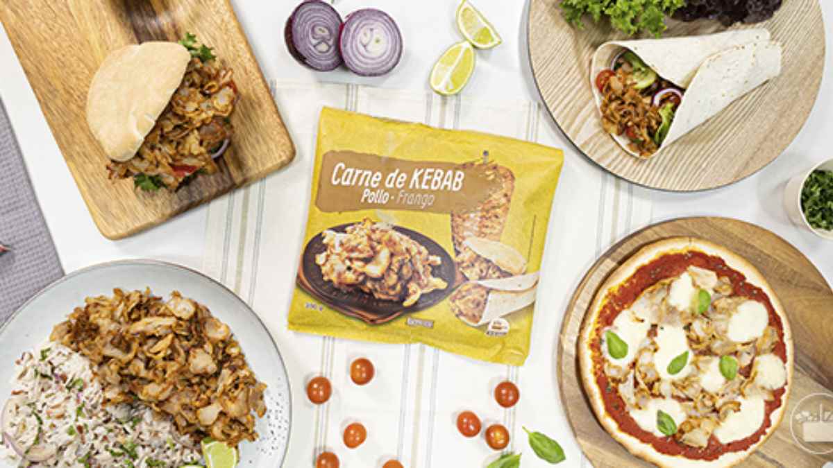 Carne kebab de Mercadona elaborada en Toledo presentada junto a platos preparados