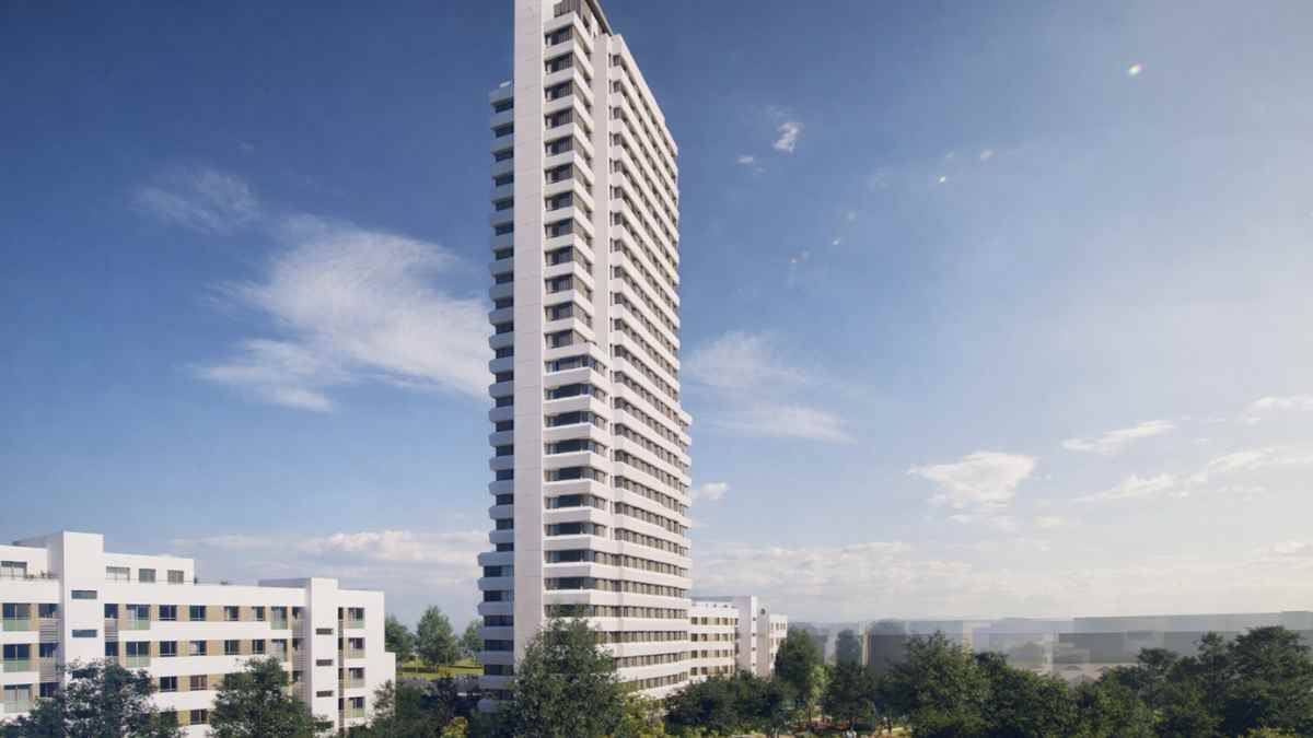 Rascacielos residencial de 28 plantas con más de 300 viviendas de alquiler en Alcalá de Henares