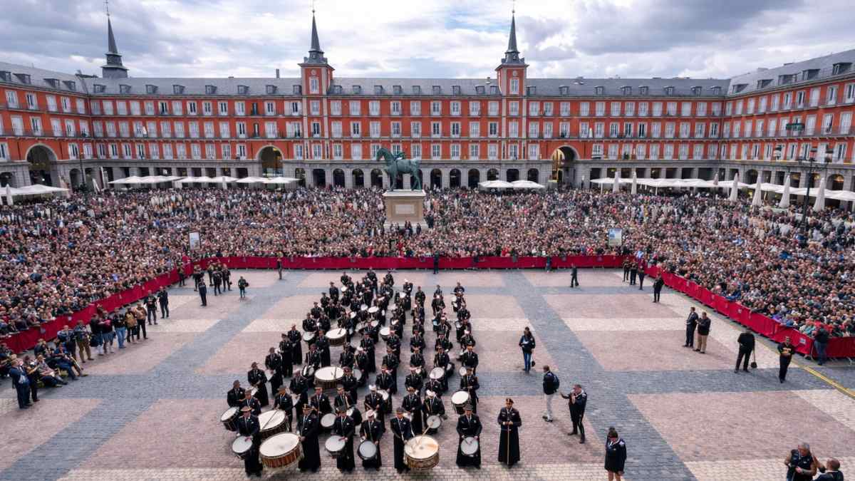 Semana Santa 2026 en Madrid con procesión en la Plaza Mayor llena de público