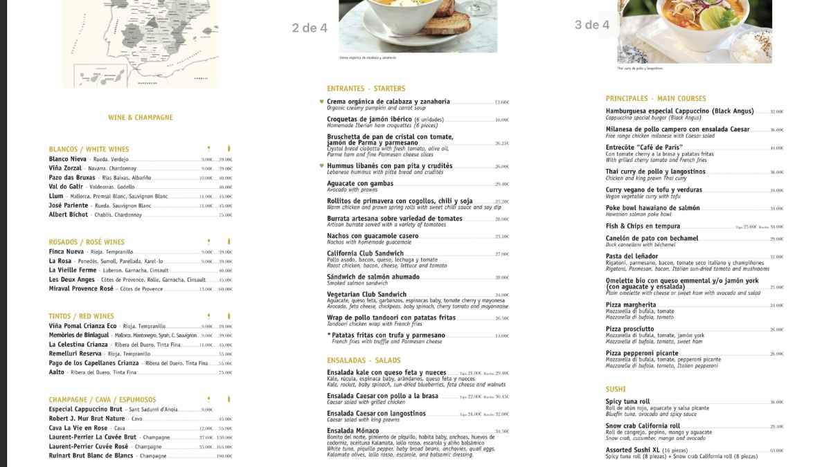 Carta del Café Gijón en Madrid con precios de pizzas, platos y bebidas tras su reapertura