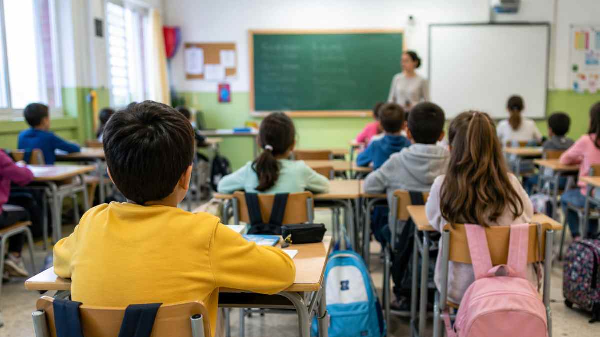 Alumnos en un aula durante el inicio del calendario escolar en Madrid curso 2026-2027