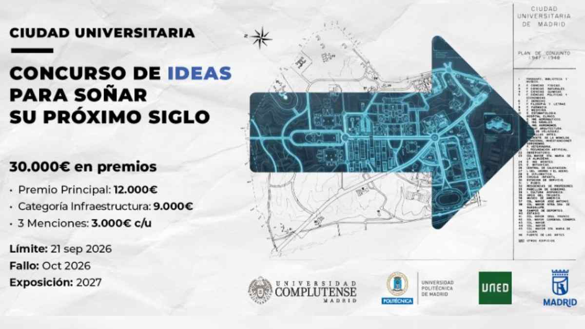 Concurso de ideas para rediseñar Ciudad Universitaria en Madrid con premios de hasta 12.000 euros