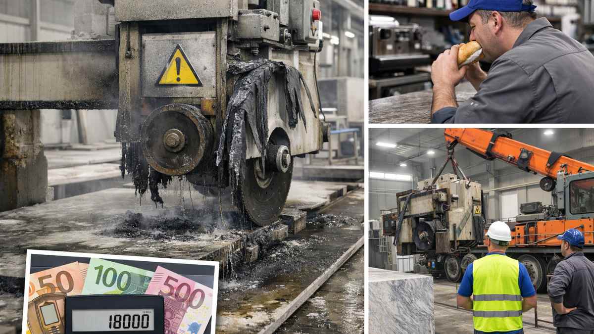 trabajador despedido por dejar maquina de marmol encendida mientras comia bocadillo averia 18000 euros