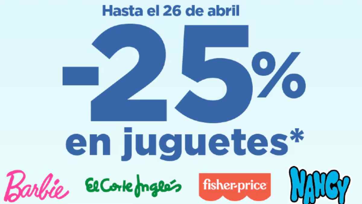 Descuento del 25% en juguetes de El Corte Inglés por el Día del Niño 2026