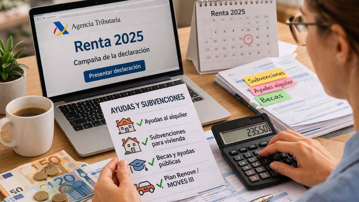 declarar ayudas subvenciones renta 2025 agencia tributaria calculadora documentos