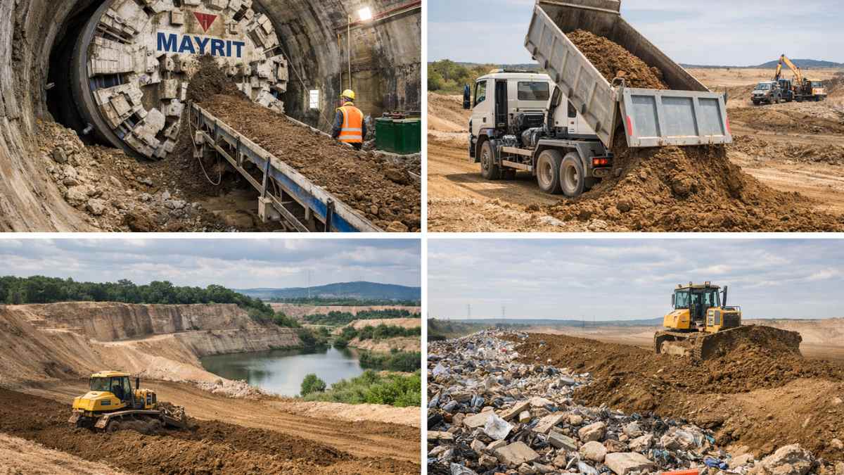 tierras excavacion linea 11 metro madrid restauracion canteras vertedero maquinaria obra